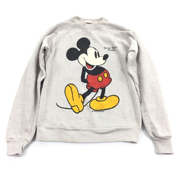 Disney Tops - VTG 1970s Disney Mickey Mouse Florida Crewneck Pullover Sweatshirt S Gray Sherry